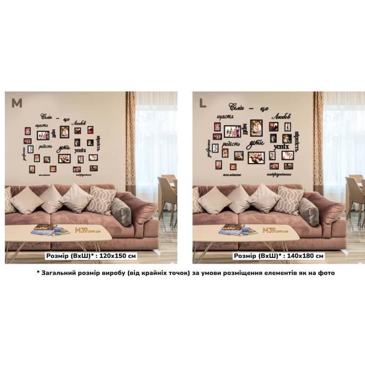 Подарунок на Новосілля Друзям - Фоторамка Колаж на Стіну "Сім