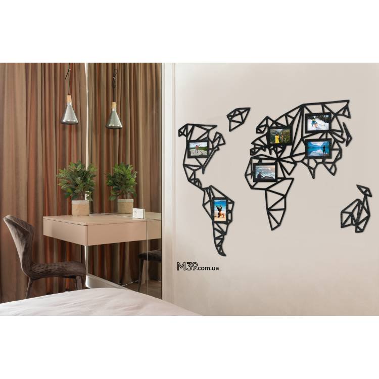 Фоторамка Колаж Карта світу