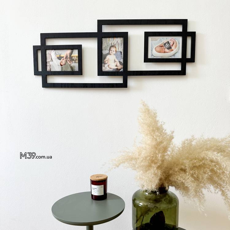 Фоторамка мінімалістична лофт прямокутна чорна