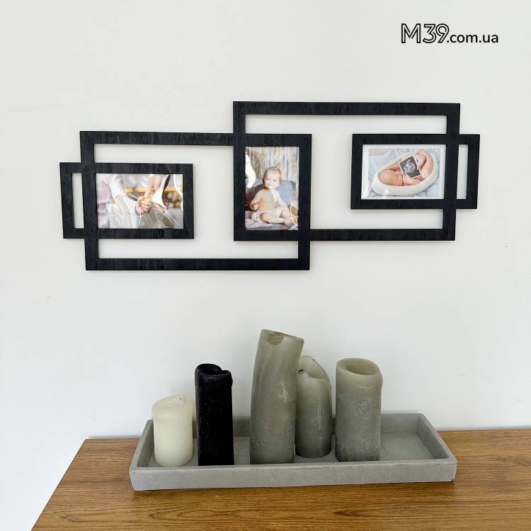 Фоторамка мінімалістична лофт прямокутна чорна