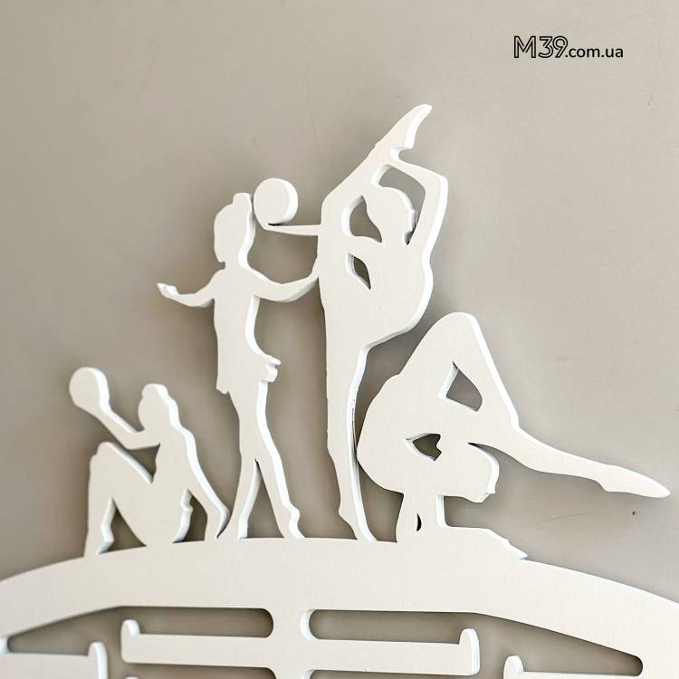 Медальниця з дерева художня гімнастика, тримач для медалей, вішалка для медалей, медальниця