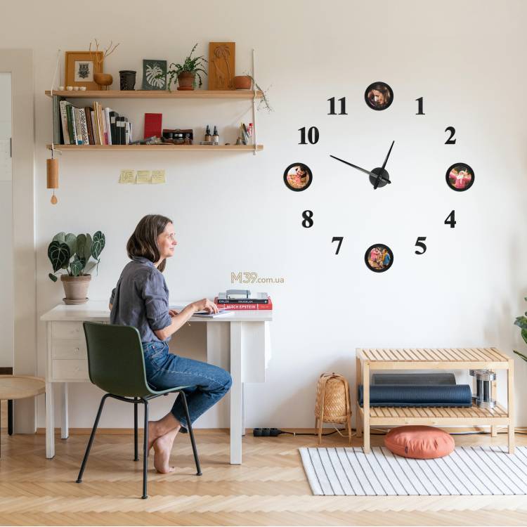 Большие часы настенные с фоторамками и цифрами m39.com.ua Большие часы настенные с фоторамками и цифрами