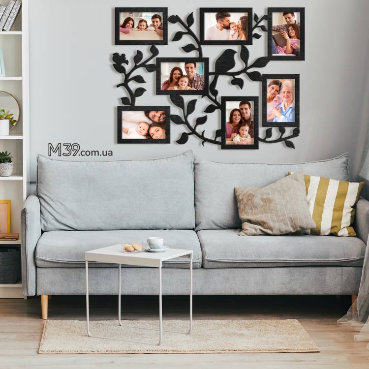 Рамка на 7 фото з пташками і гілочками m39.com.ua Рамка на 7 фото з пташками і гілочками
