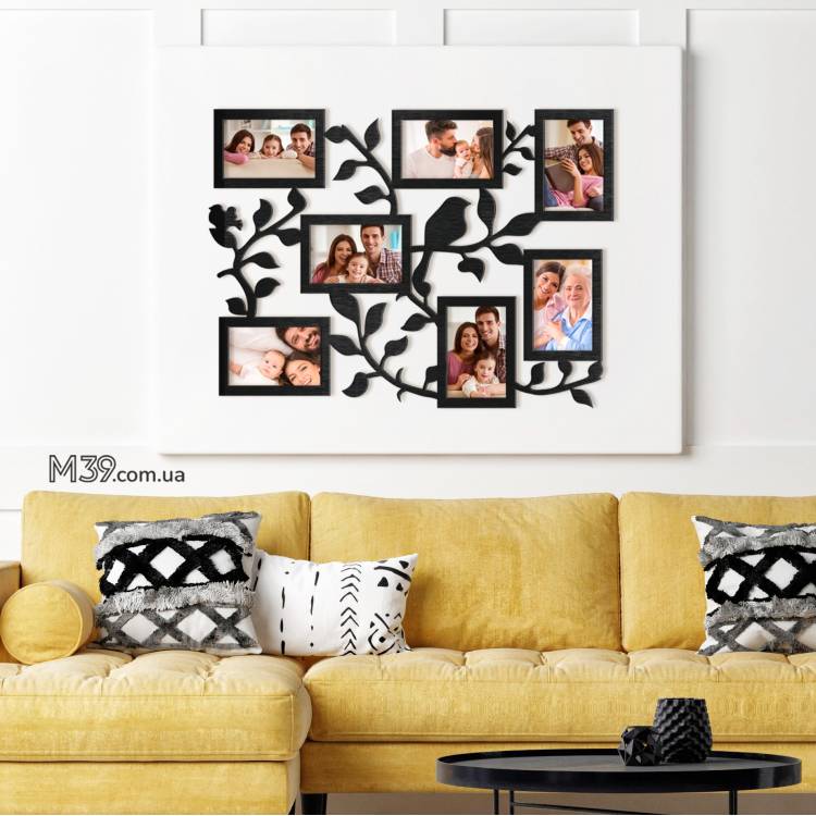 Рамка на 7 фото з пташками і гілочками m39.com.ua Рамка на 7 фото з пташками і гілочками