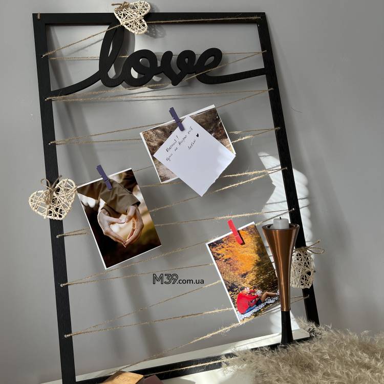 Рамка для фото Love на прищіпках m39.com.ua Рамка для фото Love на прищіпках