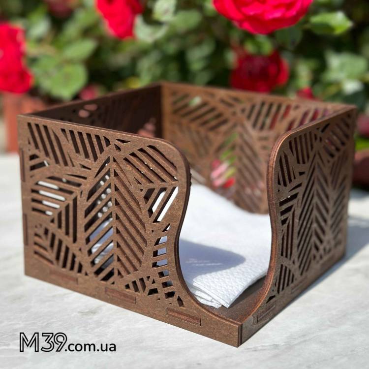 Серветниця Декоративна з Пальмовим Листям з Дерева