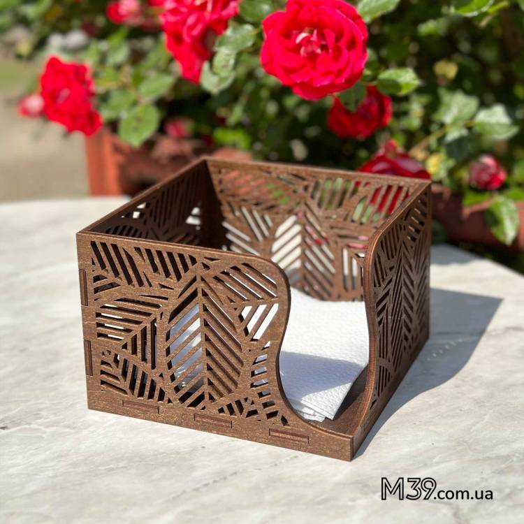 Серветниця Декоративна з Пальмовим Листям з Дерева