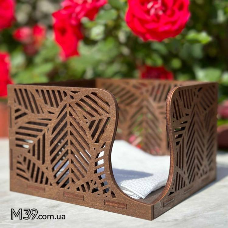 Серветниця Декоративна з Пальмовим Листям з Дерева