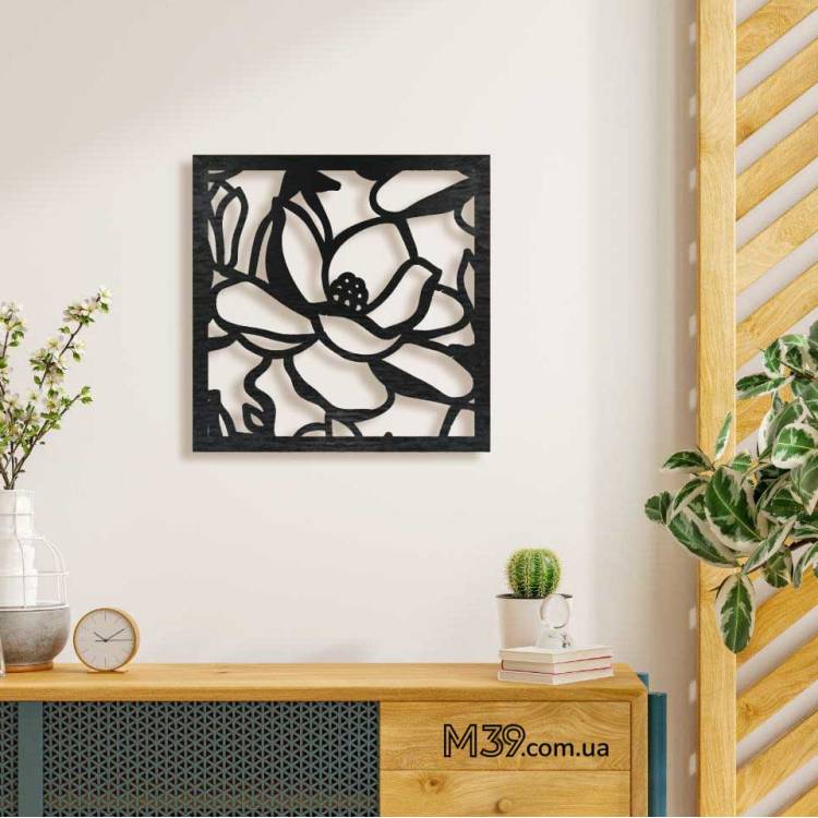 Декор лофт з дерева на стіну - панно "Магнолія", 3д картина на стіну m39.com.ua Декор лофт з дерева на стіну - панно "Магнолія", 3д картина на стіну
