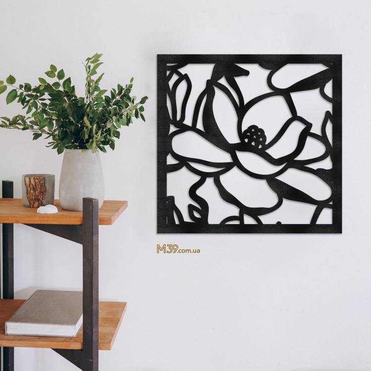 Декор лофт з дерева на стіну - панно "Магнолія", 3д картина на стіну m39.com.ua Декор лофт з дерева на стіну - панно "Магнолія", 3д картина на стіну