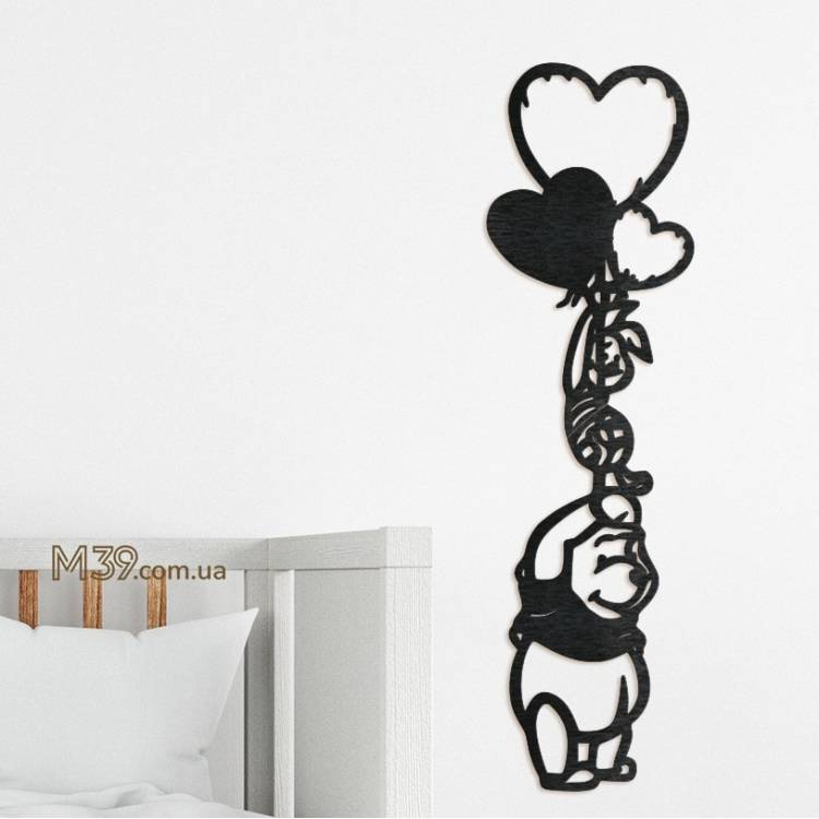 Декор в детскую из дерева - панно "Винни Пух", 3D картина m39.com.ua Декор в детскую из дерева - панно "Винни Пух", 3D картина