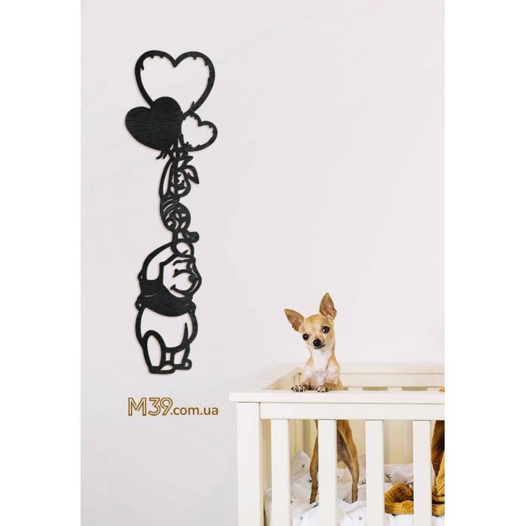 Декор в детскую из дерева - панно "Винни Пух", 3D картина m39.com.ua Декор в детскую из дерева - панно "Винни Пух", 3D картина