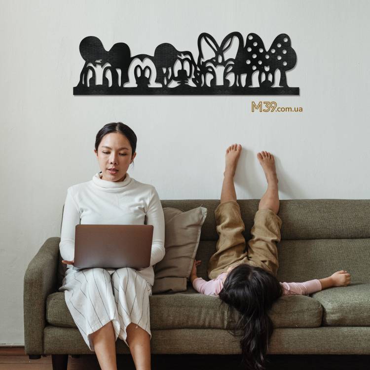 Декор для детской комнаты из дерева - декоративное панно Микки Маус с персонажами Дисней m39.com.ua Декор для детской комнаты из дерева - декоративное панно Микки Маус с персонажами Дисней