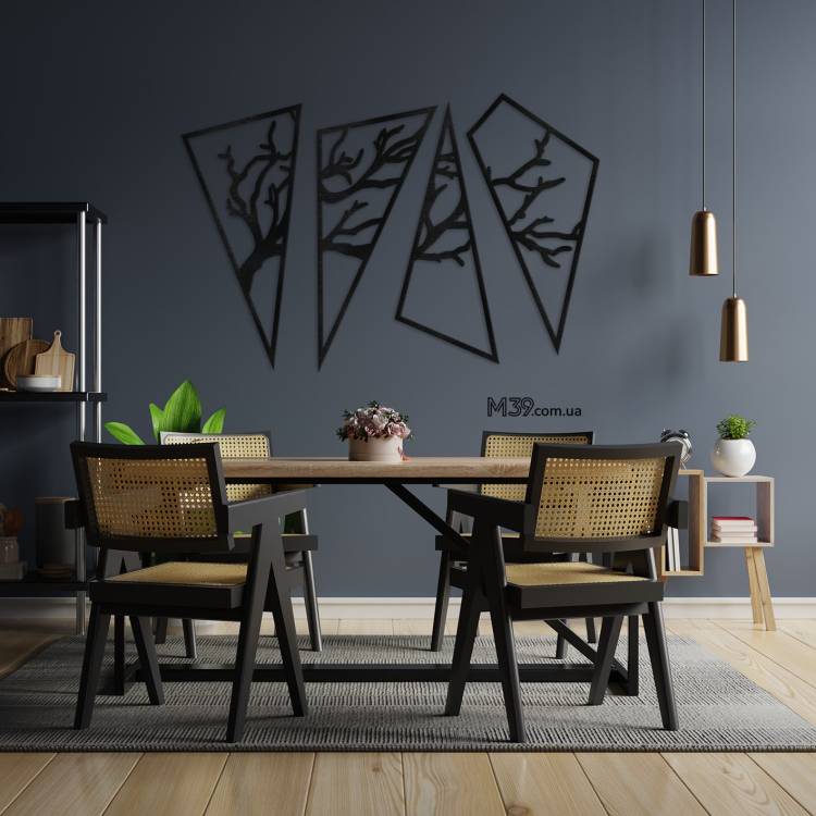 Декор лофт з дерева на стіну - панно "Дерево Геометричне"