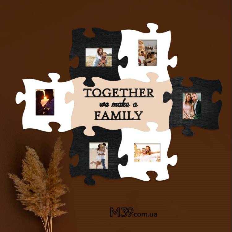 Фоторамка Пазл "Together We Are Family" Колаж з фото m39.com.ua Фоторамка Пазл "Together We Are Family" Колаж з фото