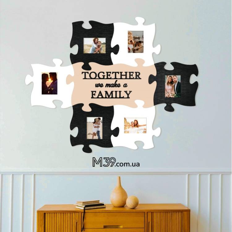 Фоторамка Пазл "Together We Are Family" Колаж з фото m39.com.ua Фоторамка Пазл "Together We Are Family" Колаж з фото