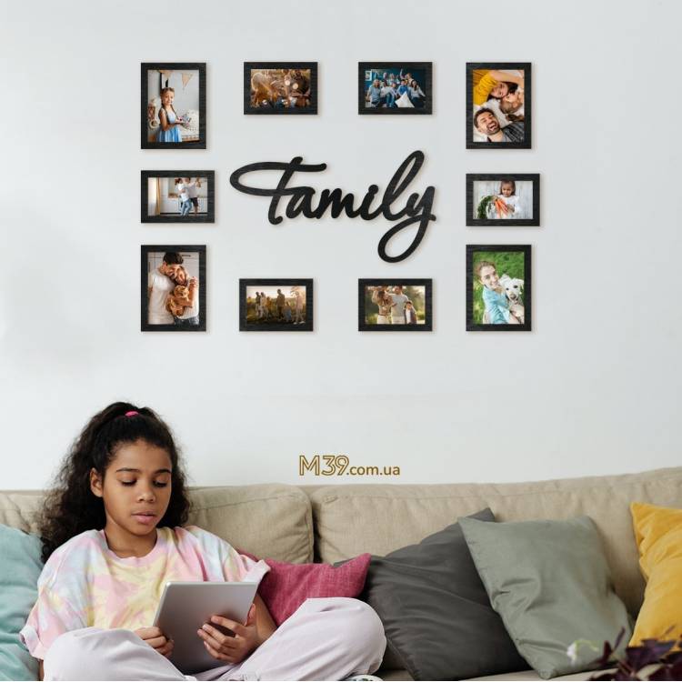 Фоторамка-коллаж "Family" - минималистичный настенный декор m39.com.ua Фоторамка-коллаж "Family" - минималистичный настенный декор