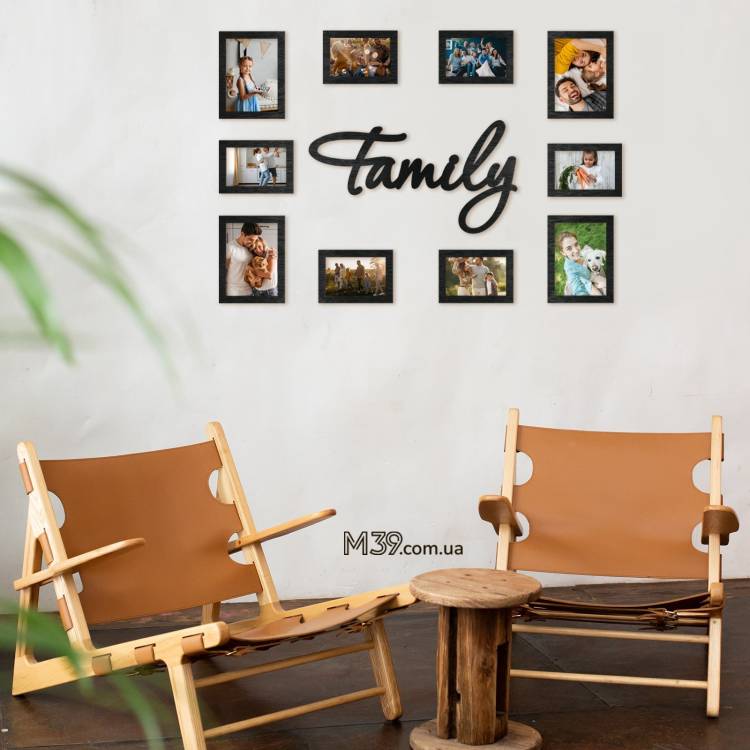 Фоторамка-коллаж "Family" - минималистичный настенный декор m39.com.ua Фоторамка-коллаж "Family" - минималистичный настенный декор