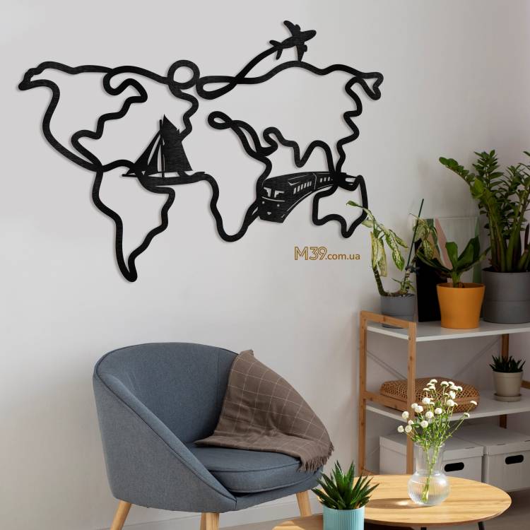 Деревянное декоративное панно Кругосветное путешествие