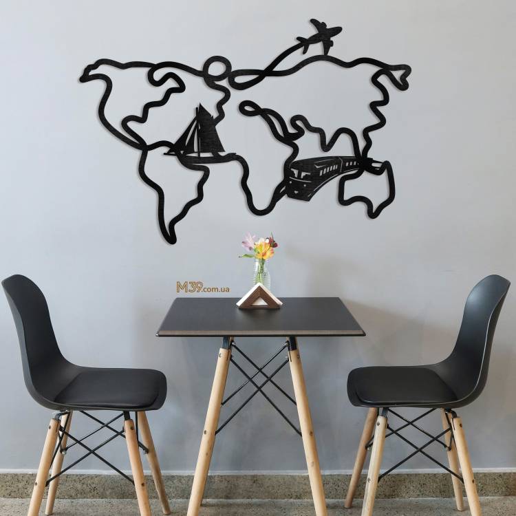 Деревянное декоративное панно Кругосветное путешествие