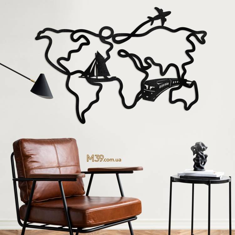 Деревянное декоративное панно Кругосветное путешествие