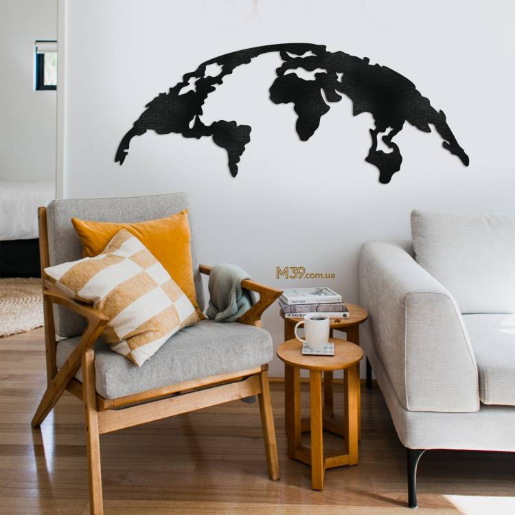 Деревянное декоративное панно Весь мир