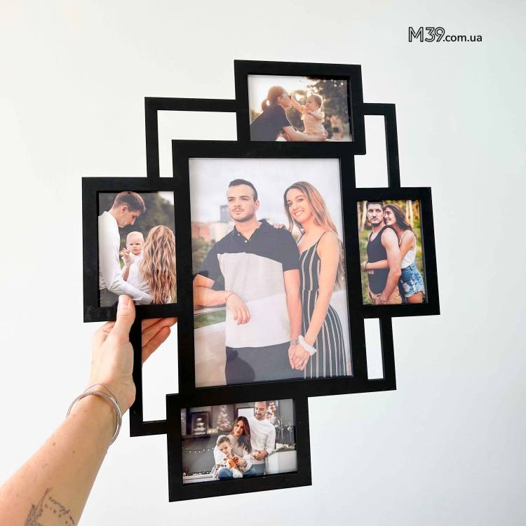 Подарок Родителям - Фоторамка "Минималистичная" на 5 фото