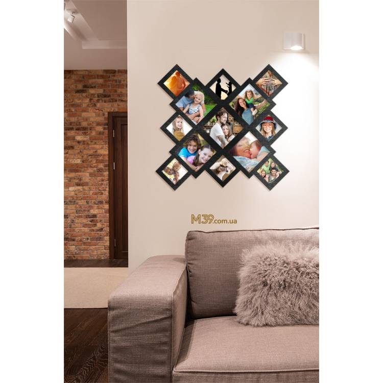 Фоторамка на 13 фото геометрична