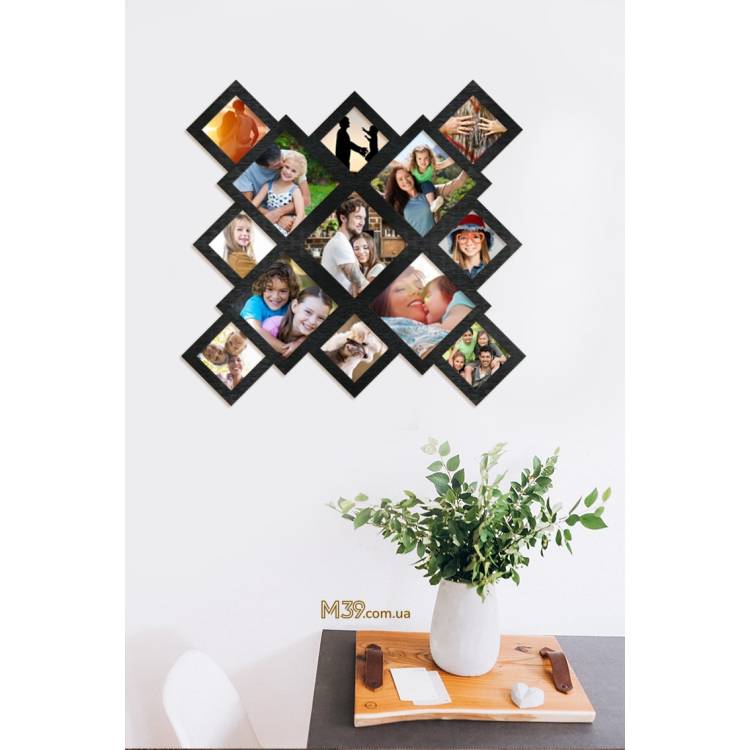 Фоторамка на 13 фото геометрична