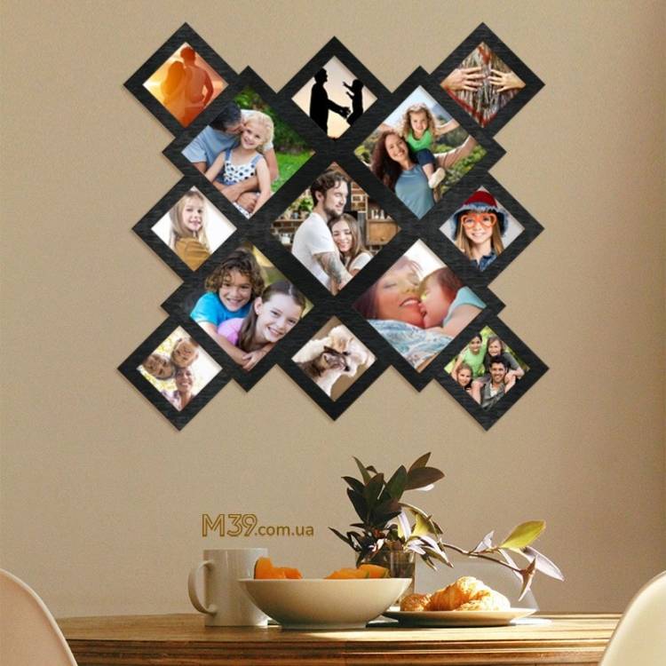 Фоторамка на 13 фото геометрична