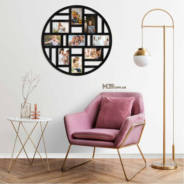 Подарунок Податковому Інспектору - Фоторамка кругла на 9 фото лофт