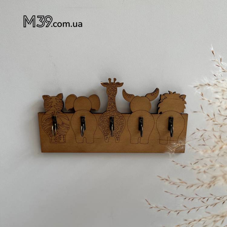 Декоративная Ключница Настенная из Дерева Акуна Хвостата, Сафари, Зоопарк
