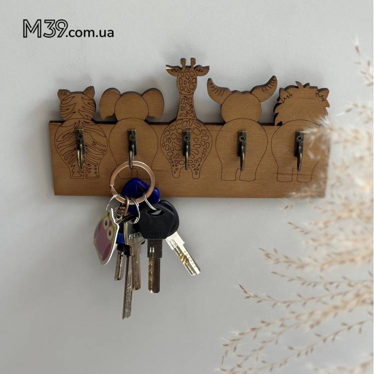 Декоративная Ключница Настенная из Дерева Акуна Хвостата, Сафари, Зоопарк