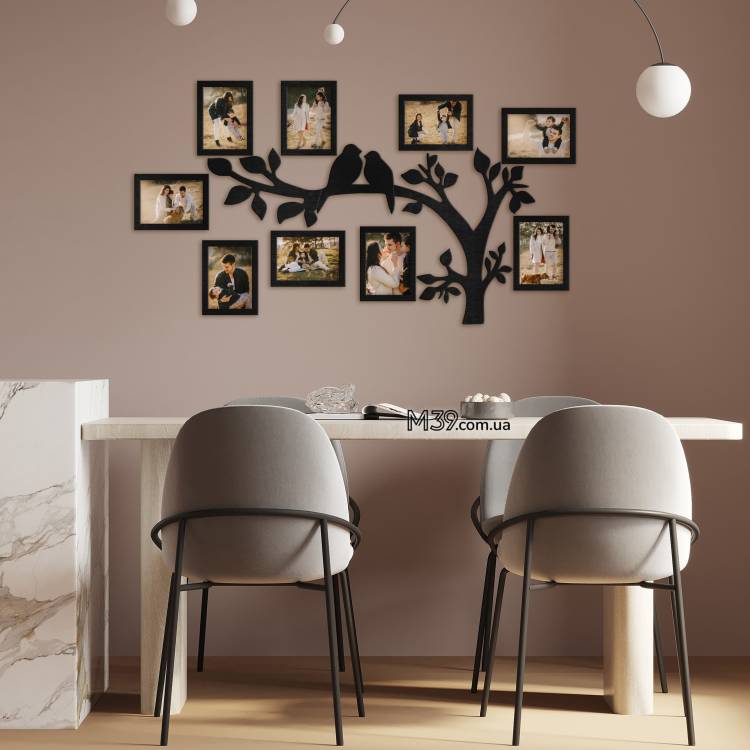 Подарунок на Пасху Мамі - Сімейне Дерево "Пташки на Гілках" з Фоторамками m39.com.ua Подарунок на Пасху Мамі - Сімейне Дерево "Пташки на Гілках" з Фоторамками