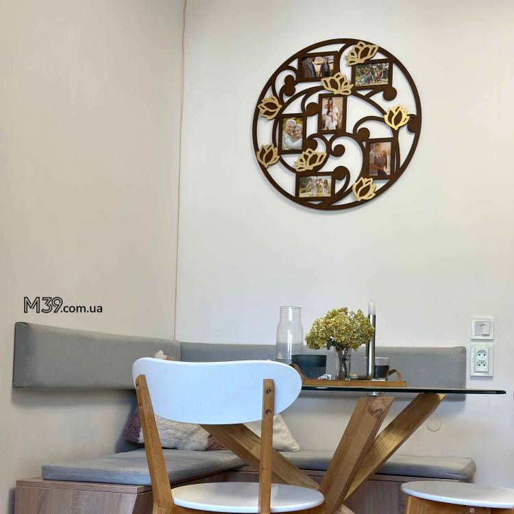 Фоторамка на 6 фото з дерева Магнолія, Колаж з улюблених фото