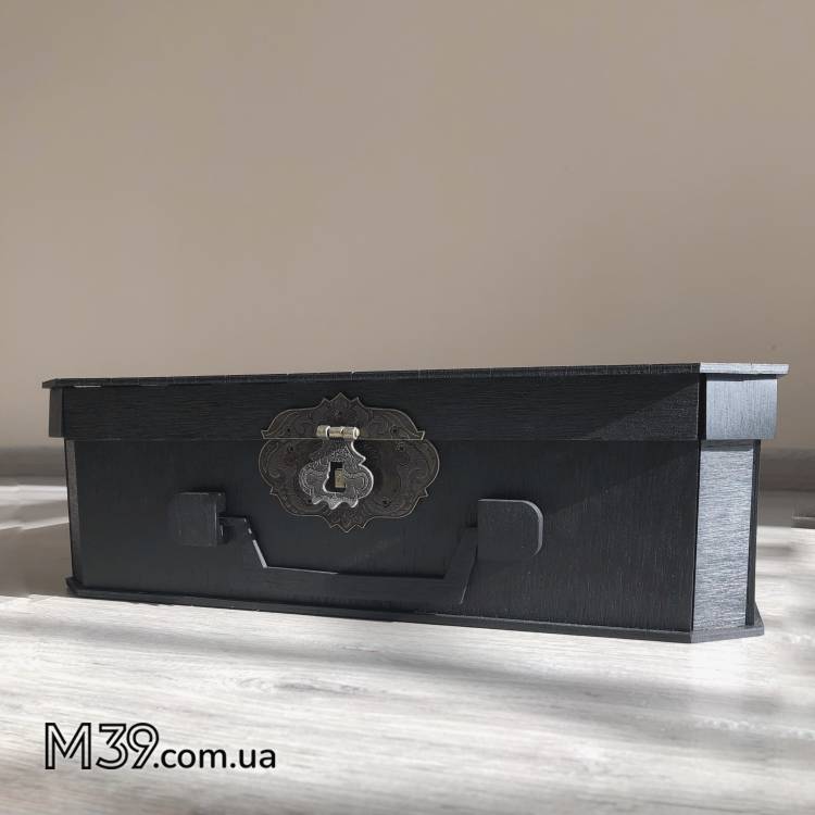 Коробка Чорна Валізка з дерева
