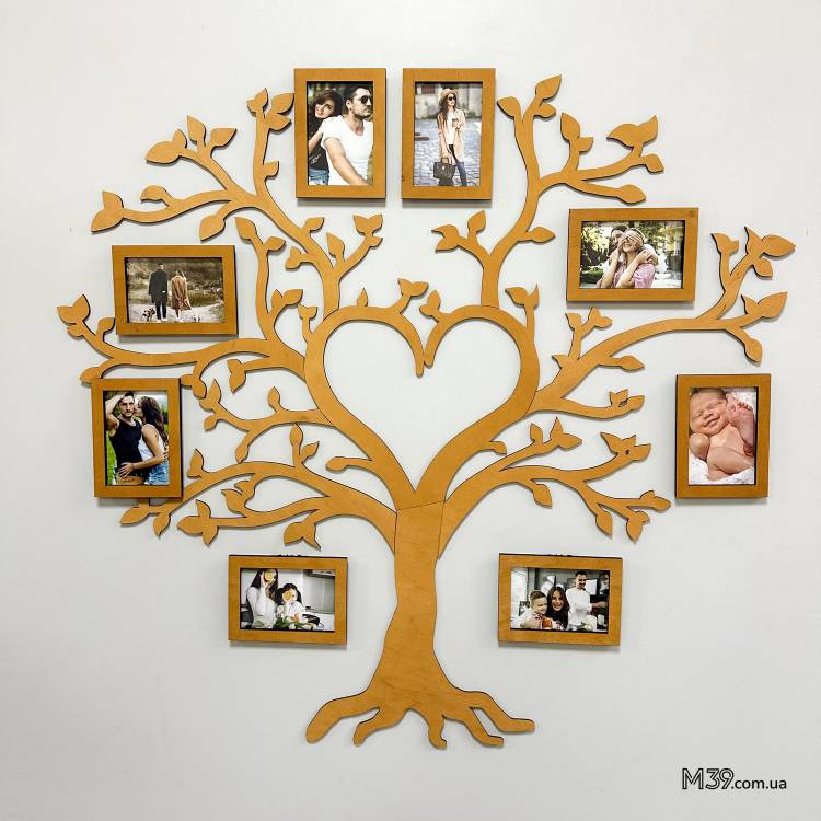 Сімейне дерево із Серцем - композиція з фоторамок