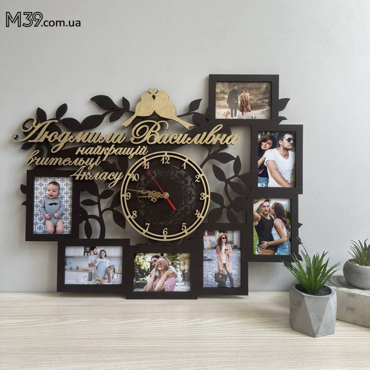 Подарунок вчителю, рамка для фото з годинником Найкращому вчителю