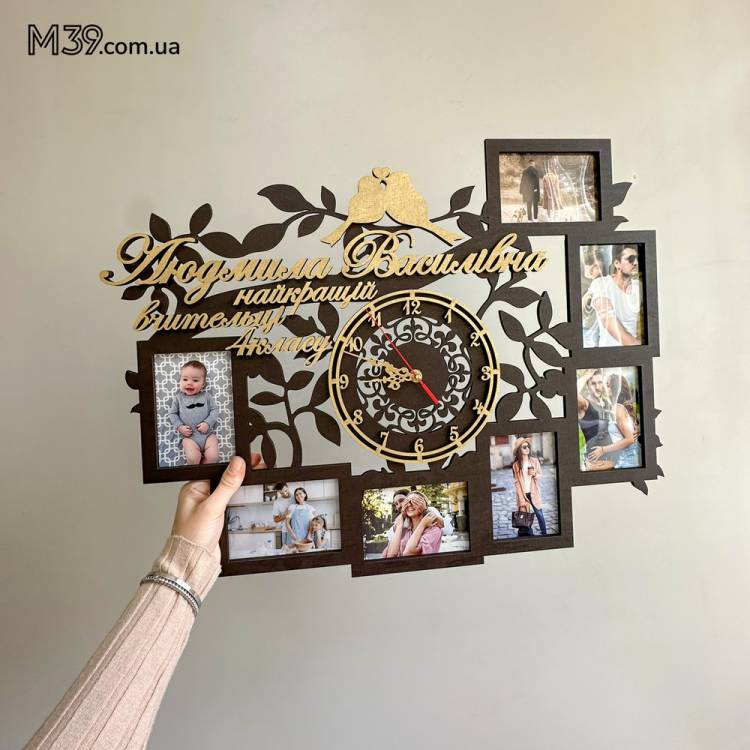 Подарунок вчителю, рамка для фото з годинником Найкращому вчителю