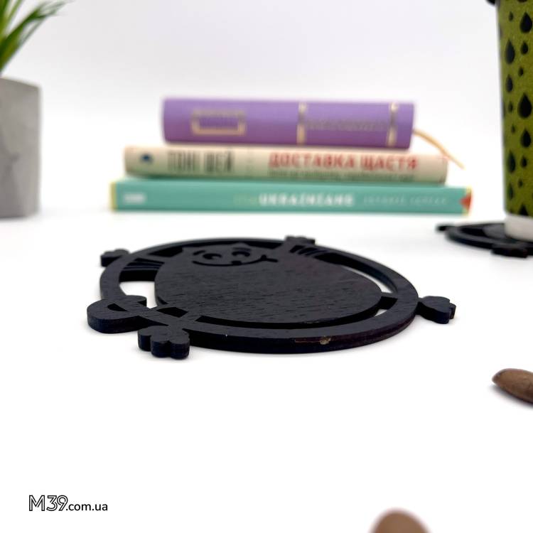 Підставки під гаряче, костер з дерева "Веселі котики" 