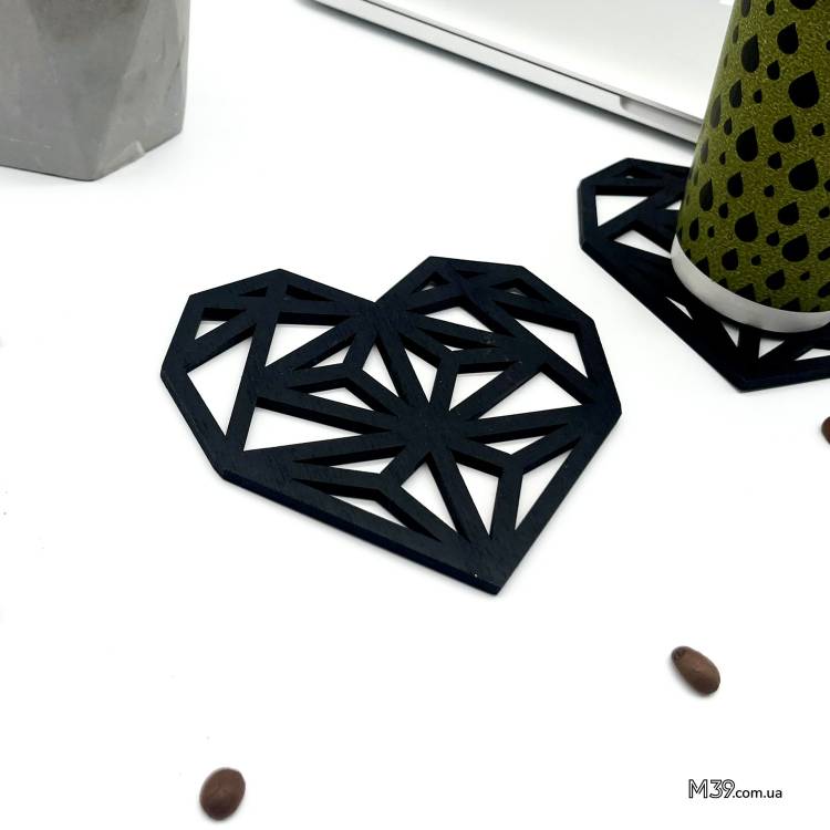 Підставки під гаряче, костер з дерева "Серця" 