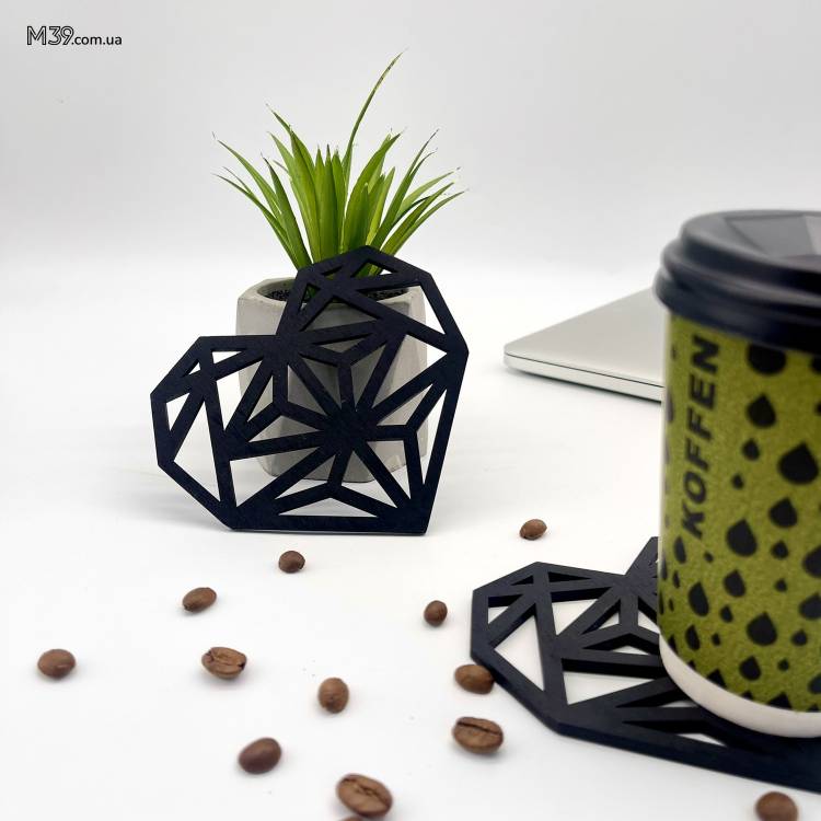 Підставки під гаряче, костер з дерева "Серця" 