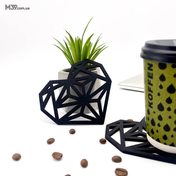 Підставки під гаряче, костер з дерева "Серця" 