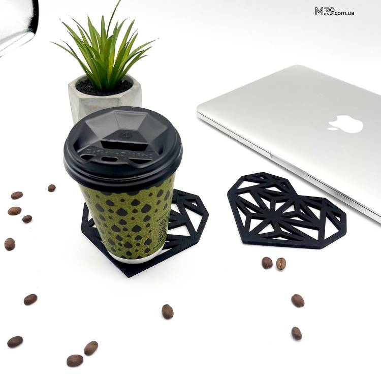 Підставки під гаряче, костер з дерева "Серця" 