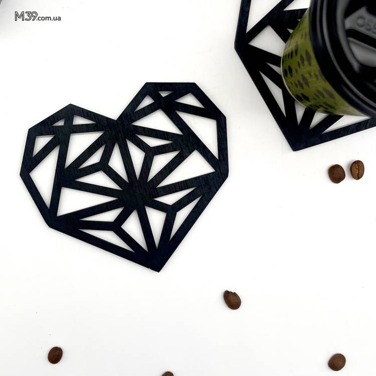 Підставки під гаряче, костер з дерева "Серця" 