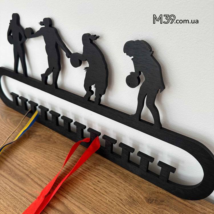 Медальница из дерева баскетбол для девочки