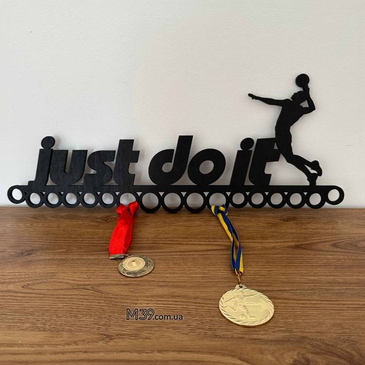 Медальница из дерева волейбол Just do it