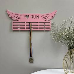 Медальница из дерева бег, I love run