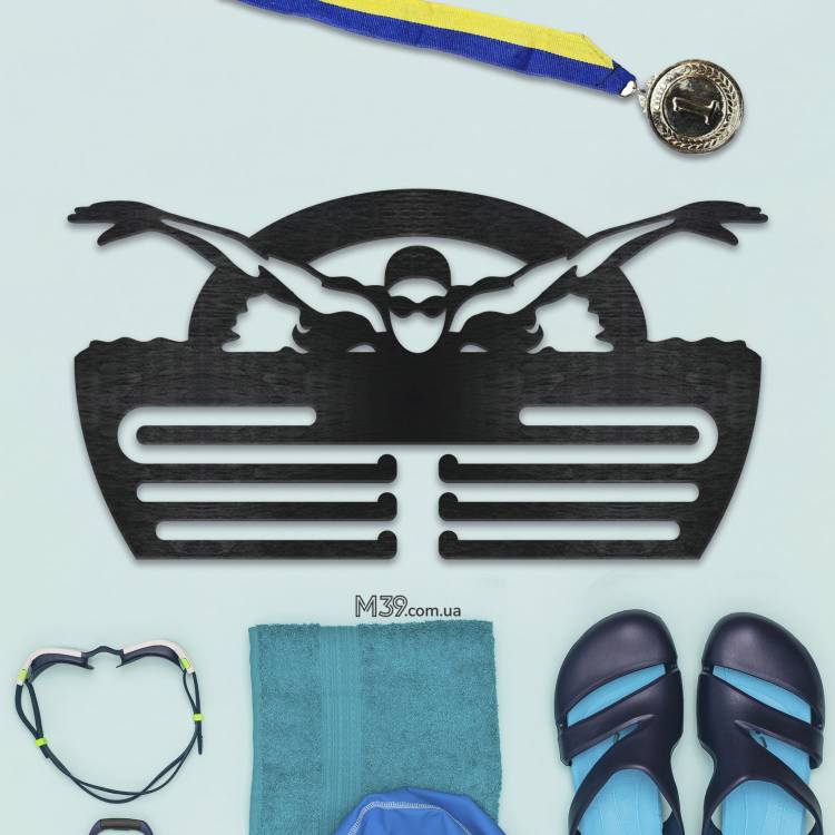 Медальница из дерева плавание