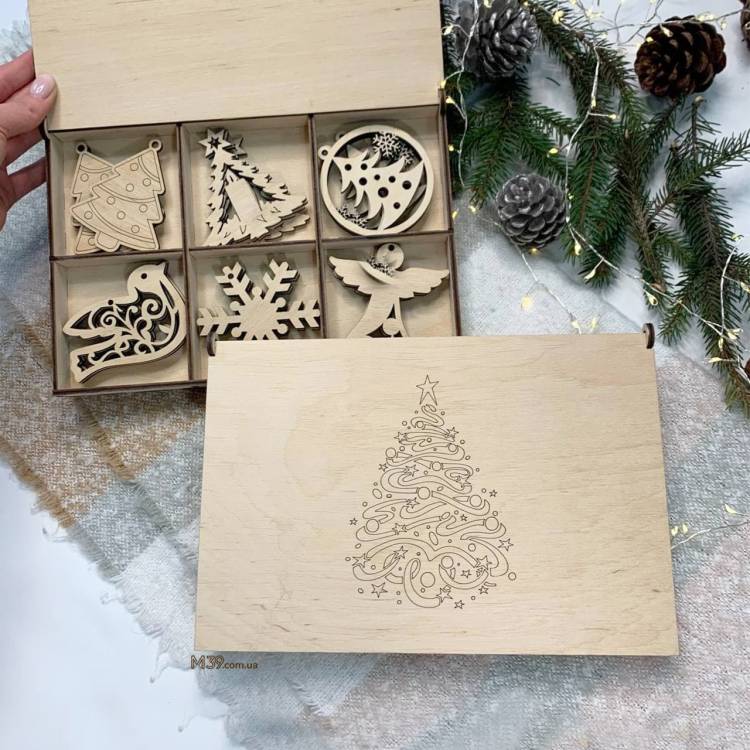 Новорічна коробка для іграшок на ялинку "Ялиночка" 18 штук m39.com.ua Новорічна коробка для іграшок на ялинку "Ялиночка" 18 штук